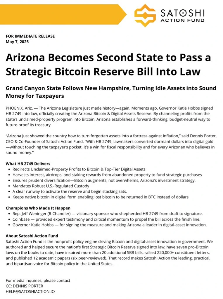 Arizona Bitcoin Reserve