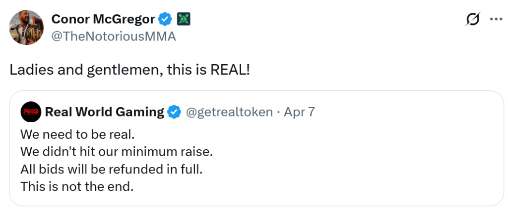 Conor McGregor REAL Token Controversy