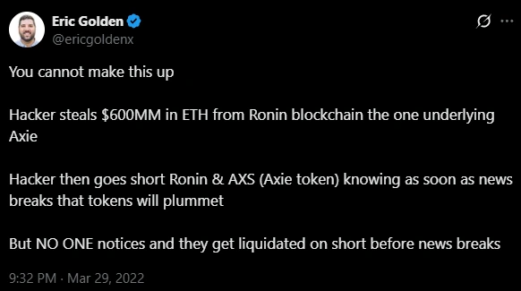 Axie Infinity's 2022 Hack