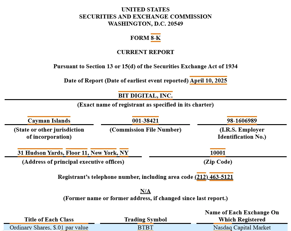 Bit Digital Acquisition