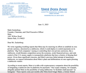 Meta Senate Letter