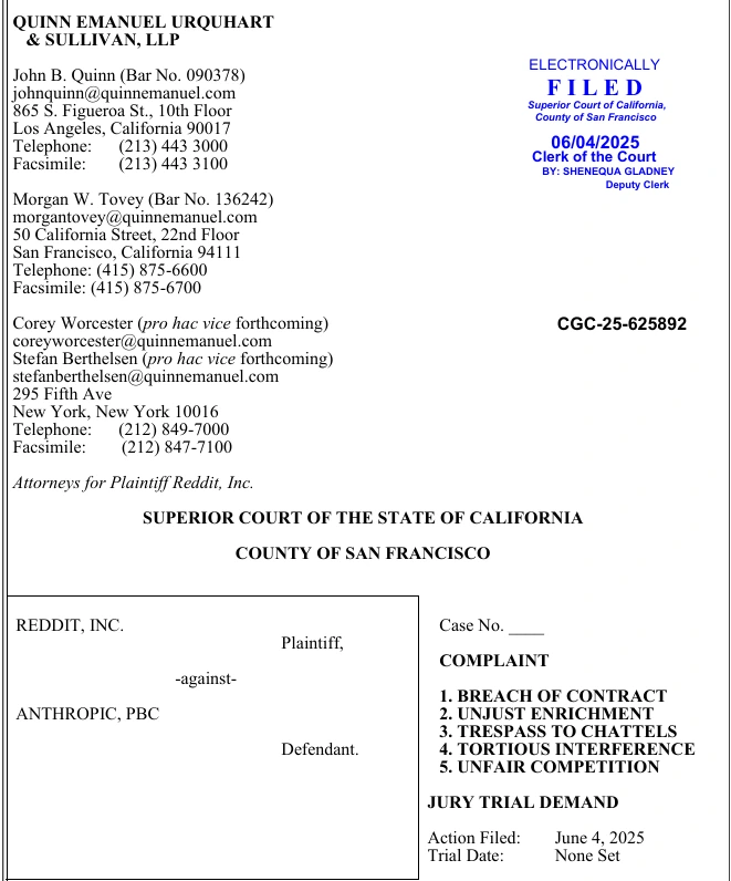 Reddit's Lawsuit Against Anthropic