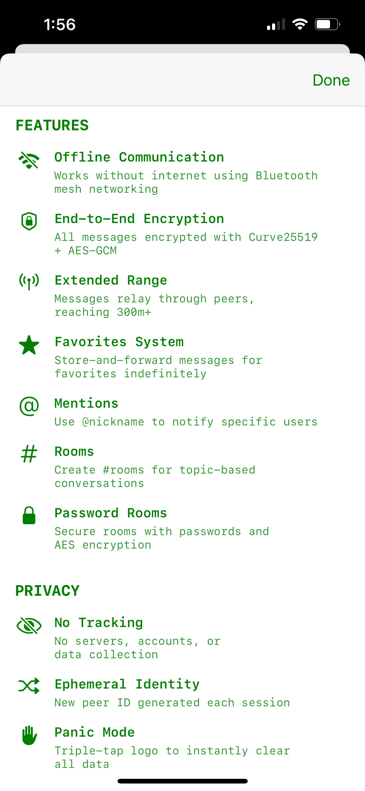 Bitchat Key Features