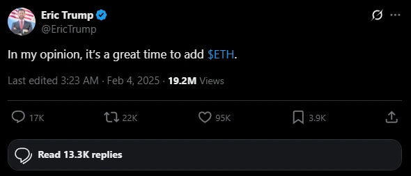 Eric Trump Ethereum