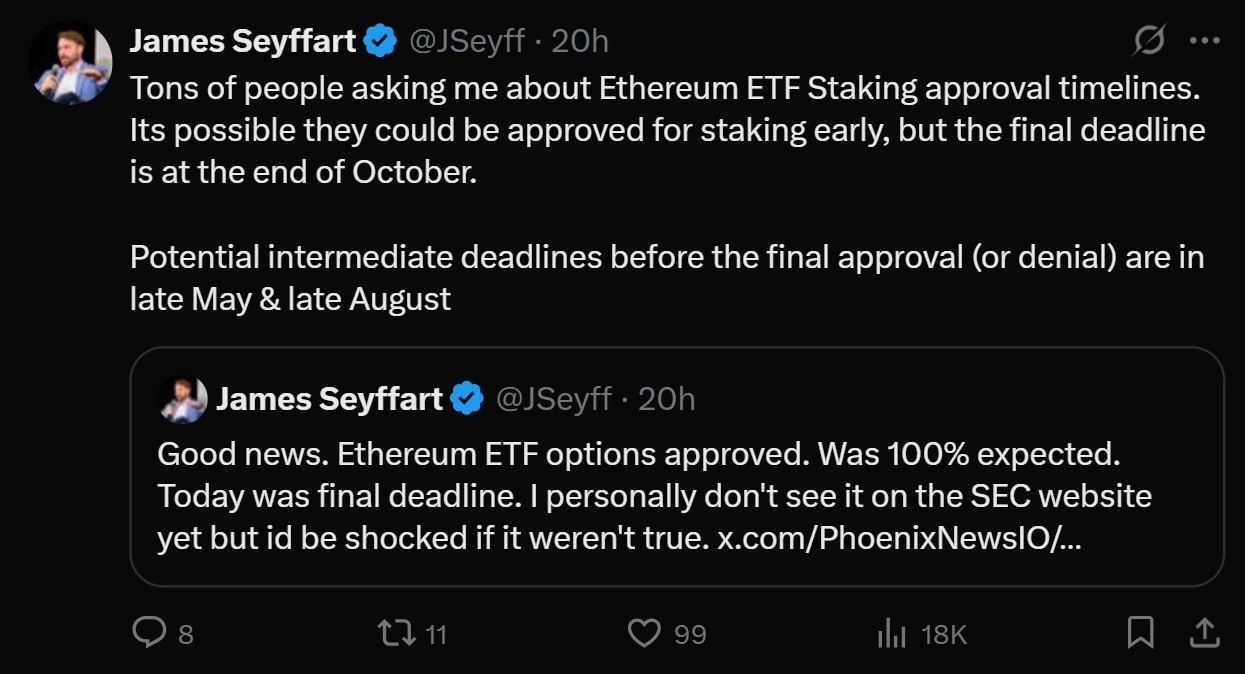 James Seyffart Ethereum ETF