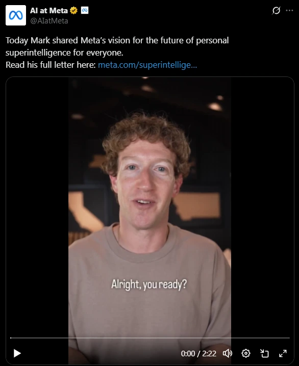 Mark Zuckerberg Meta AI Vision