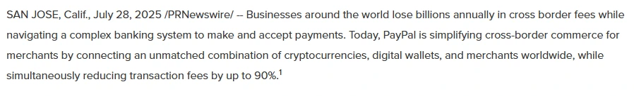 PayPal Crypto Support