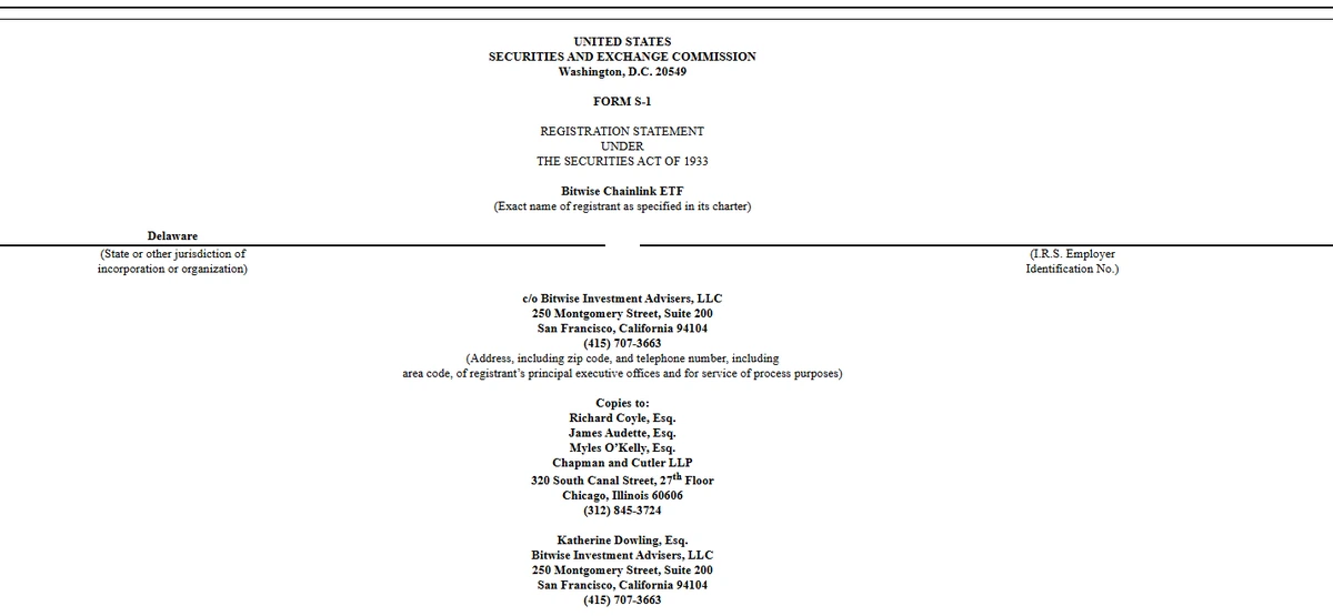 Chainlink ETF Filing