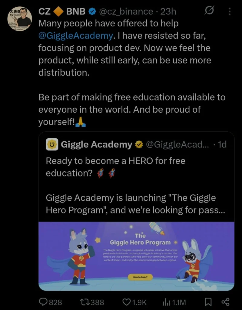 Changpeng Zhao Influencer