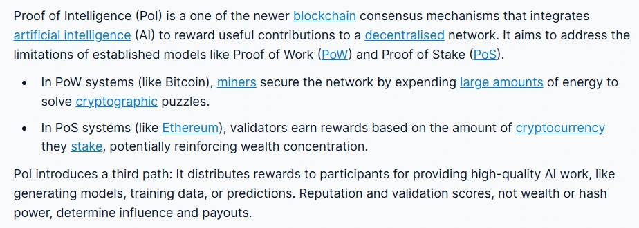 Proof-Of-Intelligence Summary