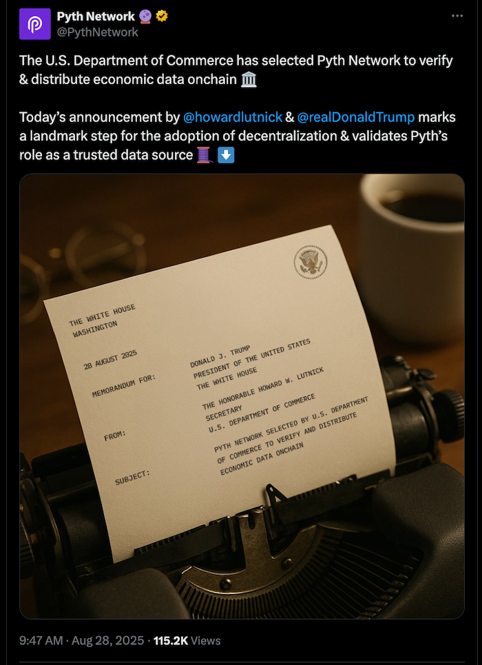 Pyth Network Economic Data On-Chain