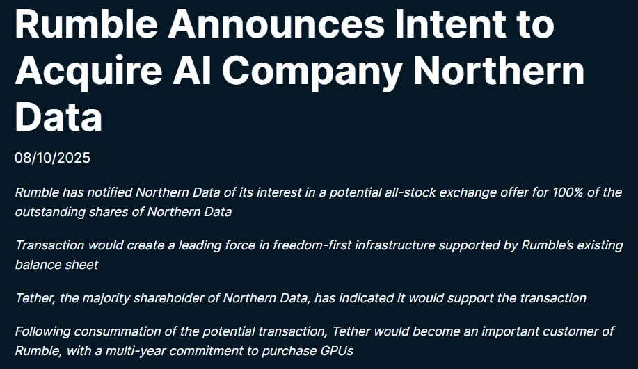Rumble Northern Data Acquisition