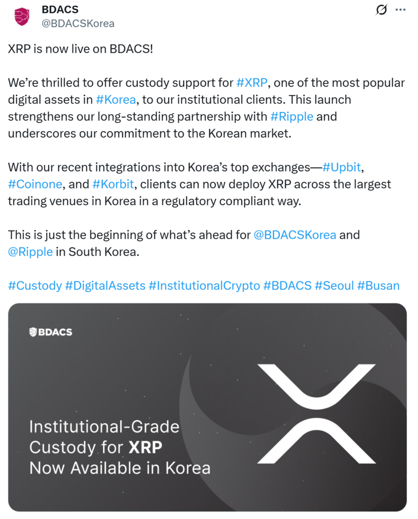 BDACS XRP South Korea