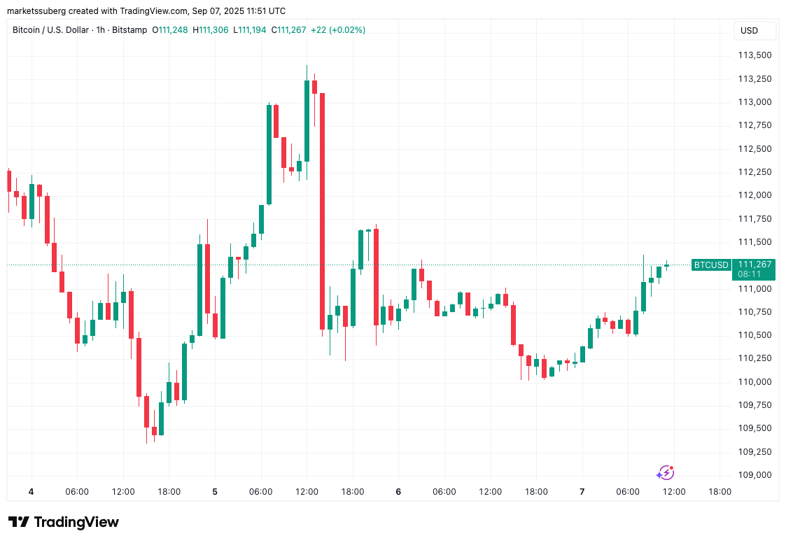 BTC USD Hourly Chart