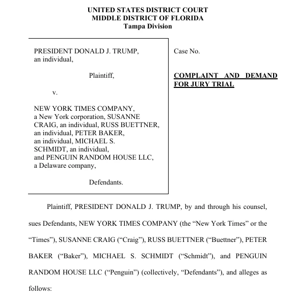 Donald Trump Sues The New York Times
