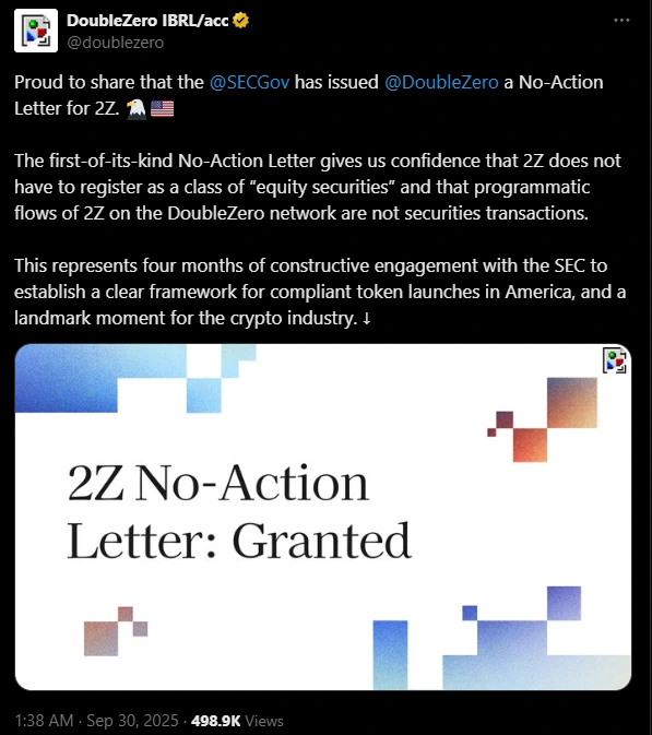 DoubleZero SEC Clarification
