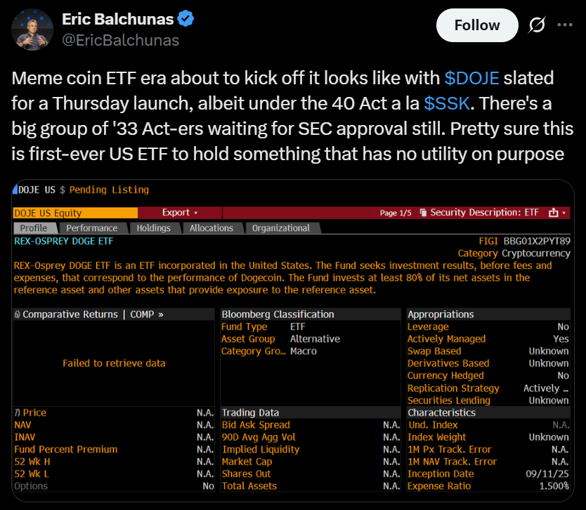 Eric Balchunas Dogecoin ETF