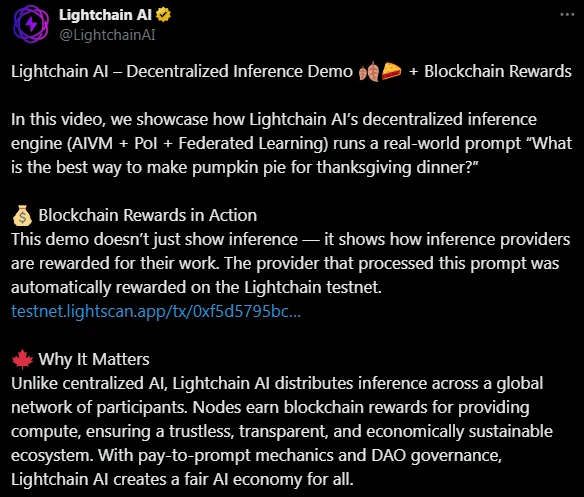 Lightchain AI Decentralized Inference Demo