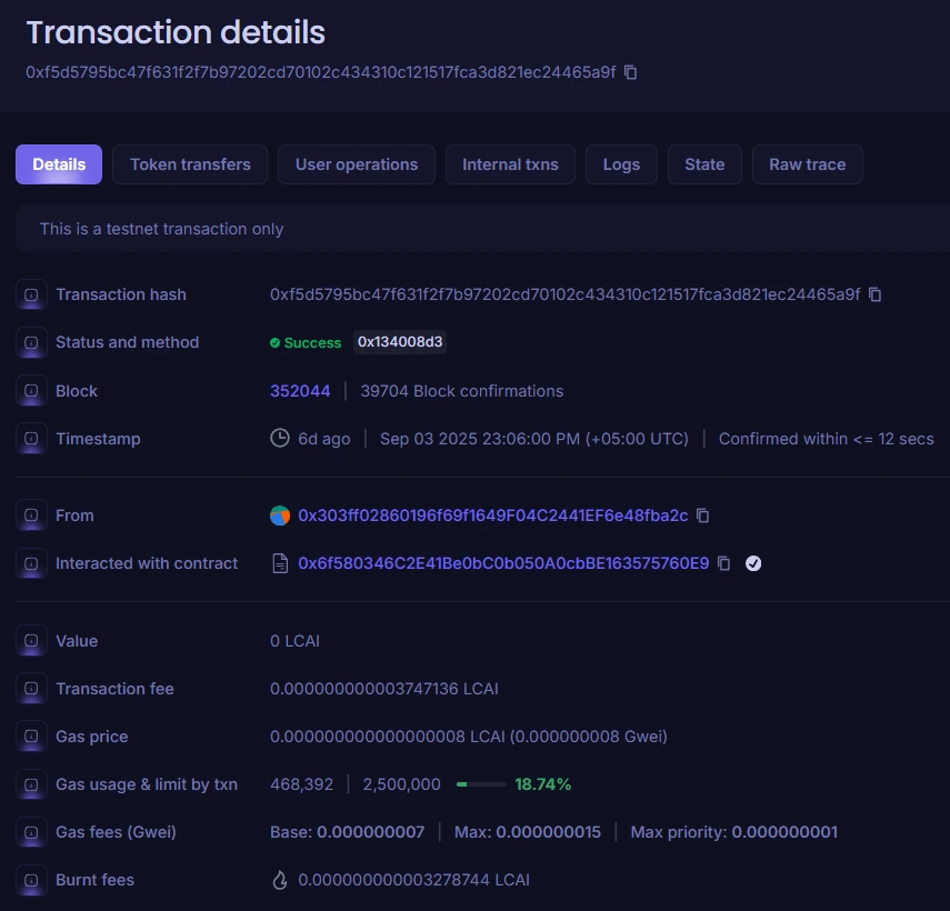 Lightchain AI Demo Results
