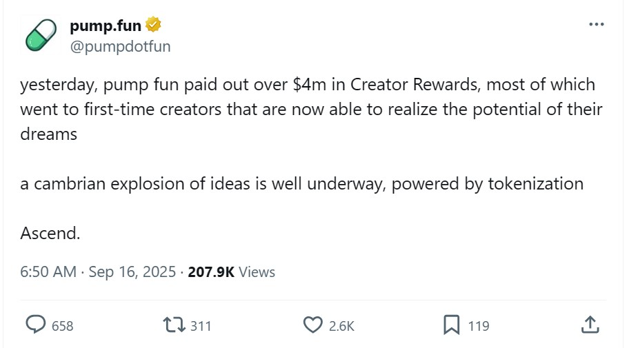 Pump.fun Creator Rewards
