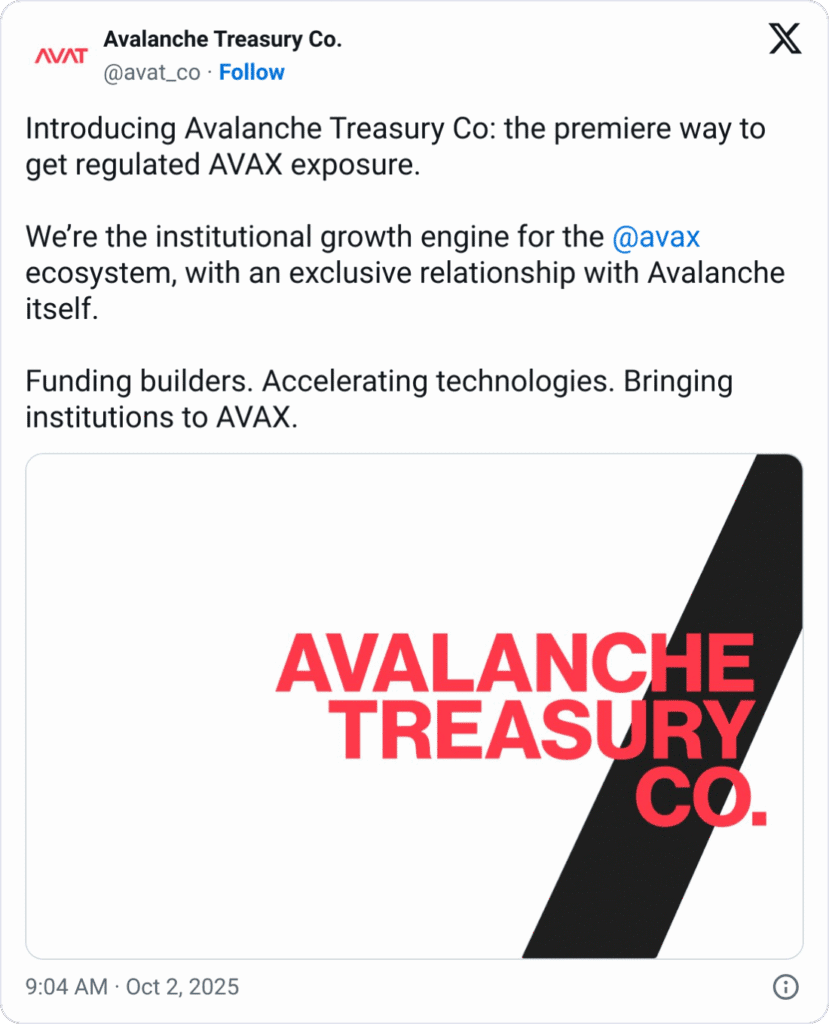 Avalanche Treasury Co