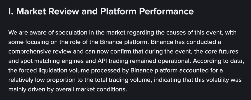 Binance Market Crash Response