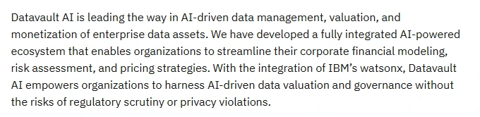 Datavault AI Summary