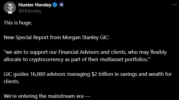 Morgan Stanley Update Crypto