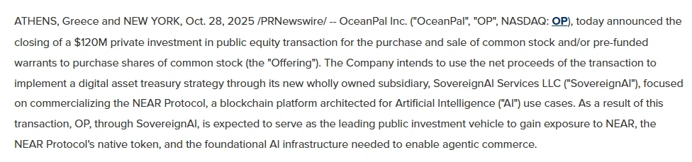 OceanPal Announcement