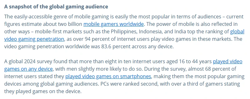 Statista Global Gaming