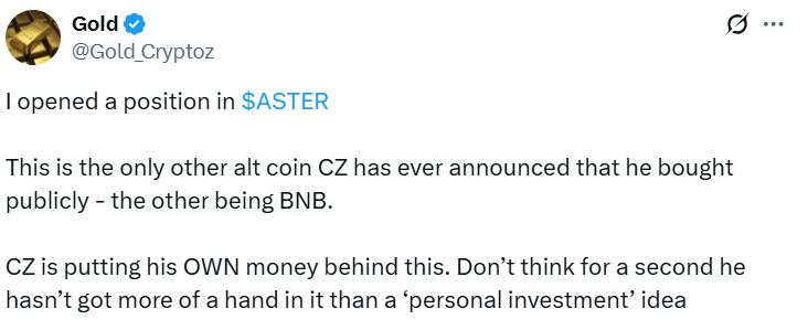 CZ Aster Controversy