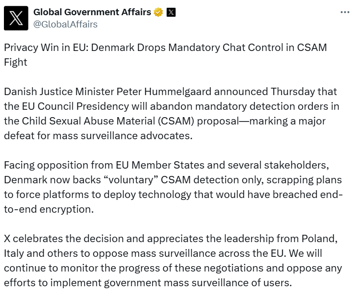 Denmark EU Chat Control